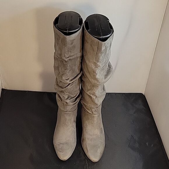 BRAND NEW JUSTFAB POINTED TOE  MID CALF FAUX LEATHER SUEDE  WINTER  BOOT - Picture 4 of 14